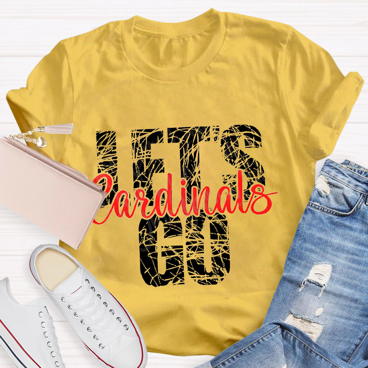 Personalized  Mascot Cardinals Teacher T-Shirt
