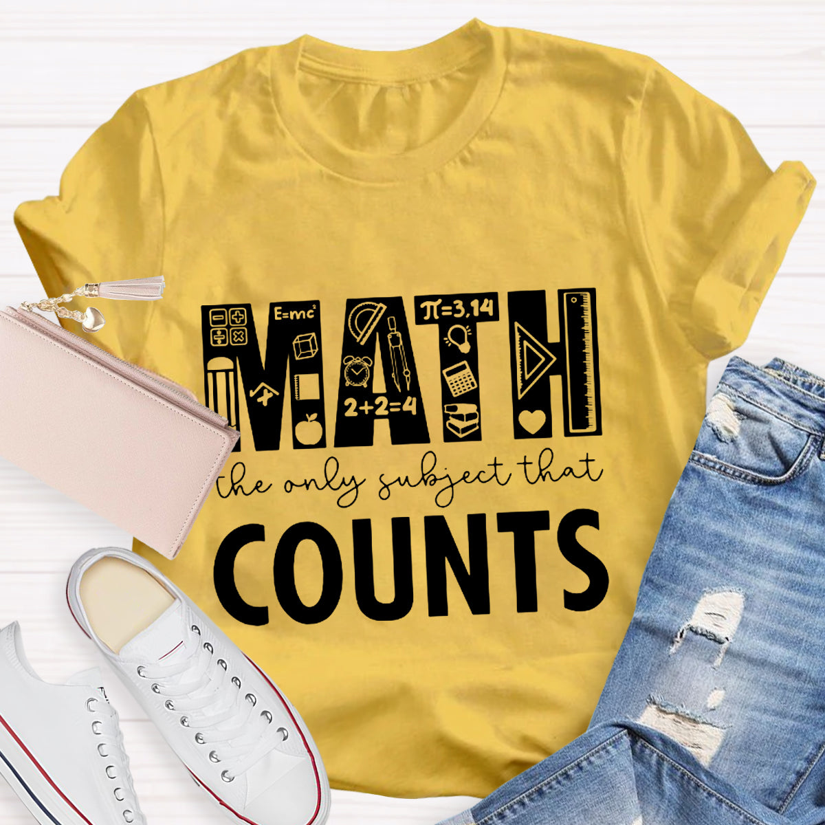 Math The Only Subject That Counts Math Teacher T-Shirt