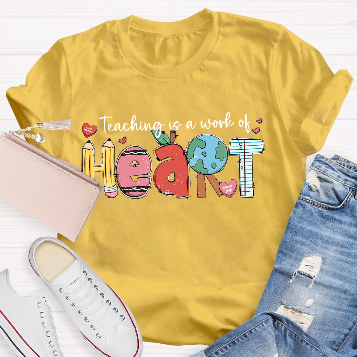 Teaching Is A Work Of Heart Teacher T-Shirt