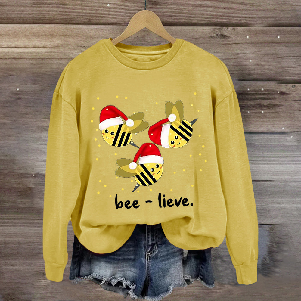 Cute Christmas Bee-lieve Sweatshirt