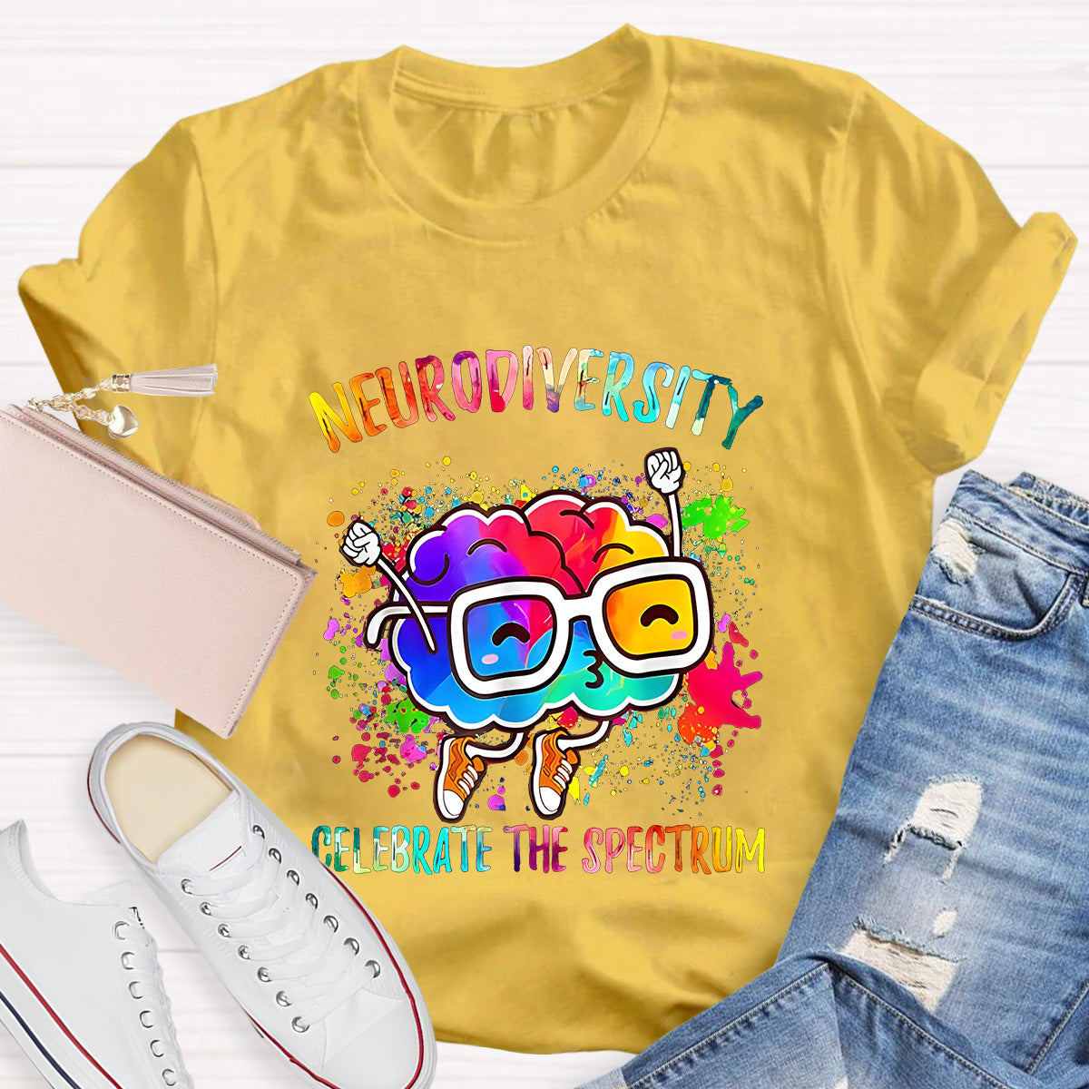 Neurodiversity Celebrate The Spectrum Teacher T-Shirt