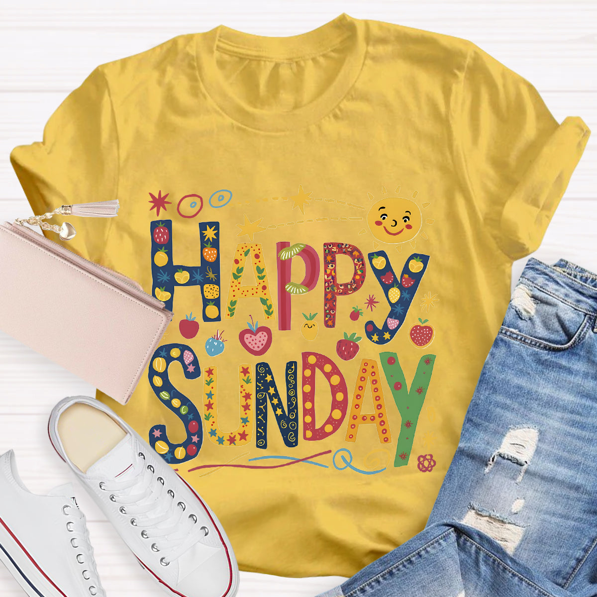 Happy Sunday Floral T-Shirt