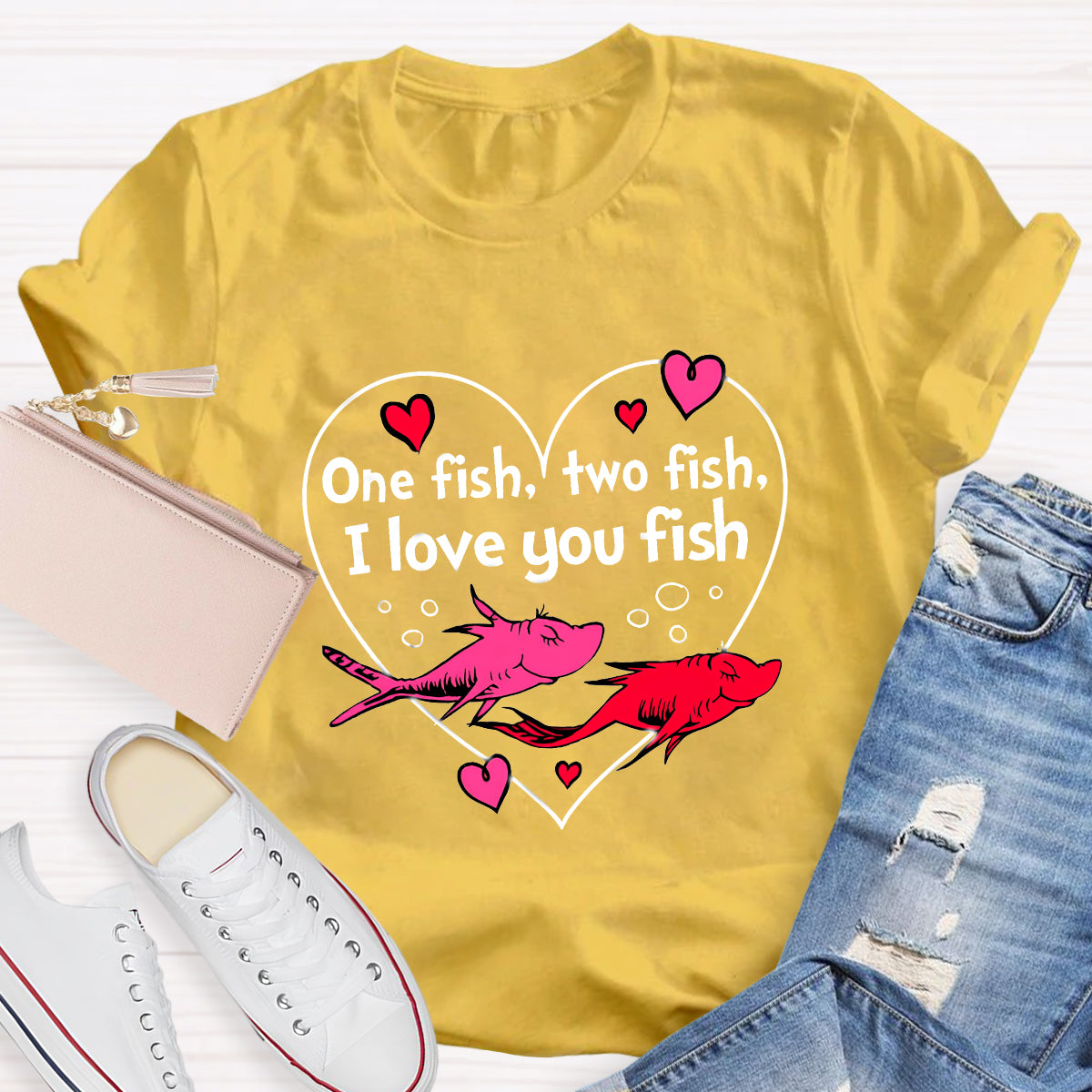 One Fish Two Fish I Love You Fish Teacher T-Shirt