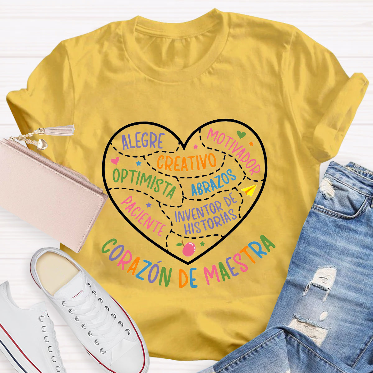 Corazon Maestra De Español Spanish Teacher T-Shirt