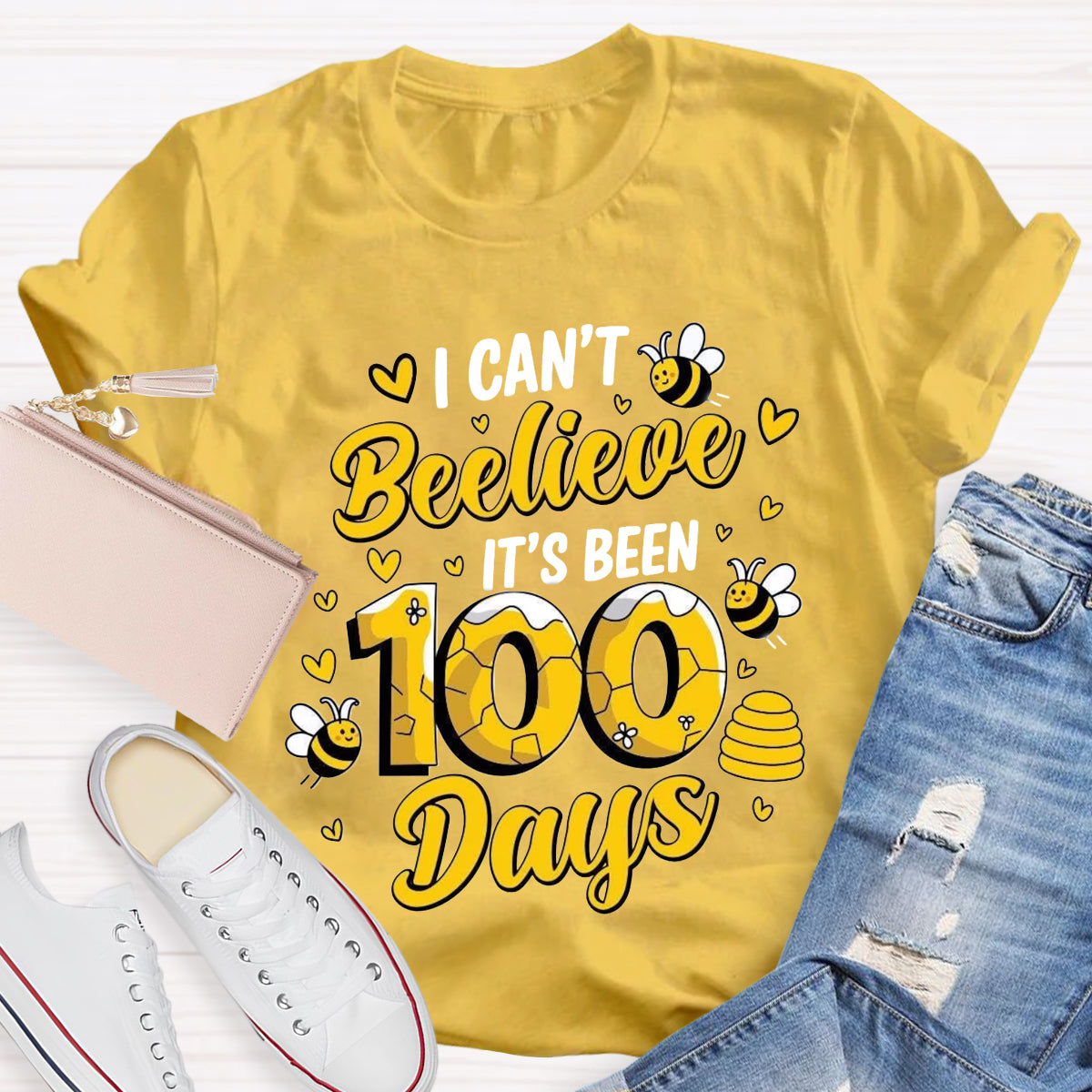 I Can't Believe It's Been 100 Days Cute Bees T-Shirt