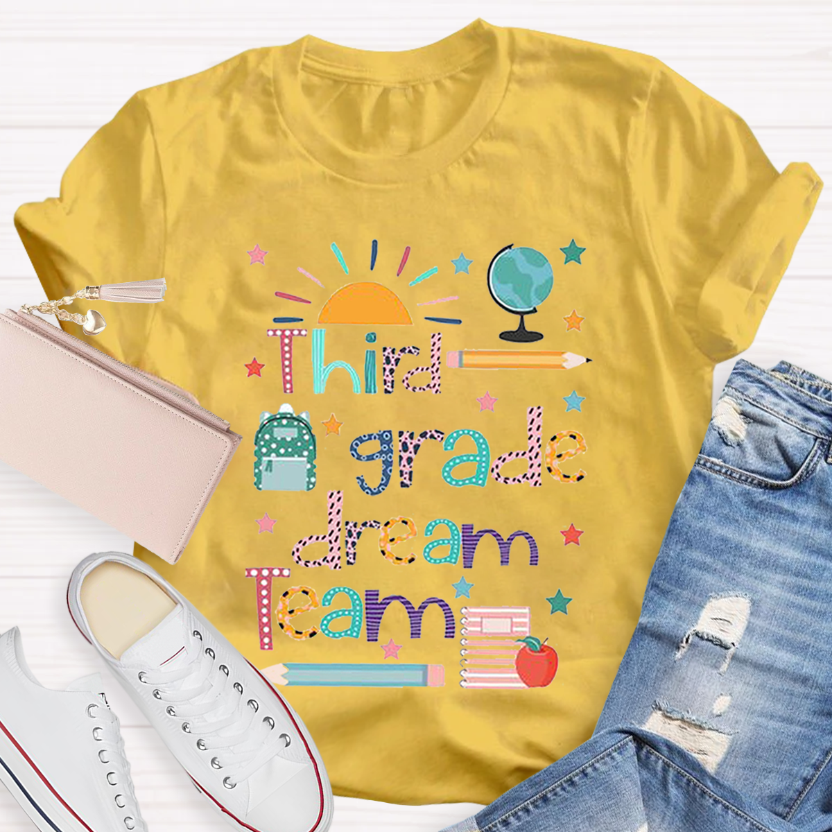 Personalized Grade Dream Team Teacher T-Shirt