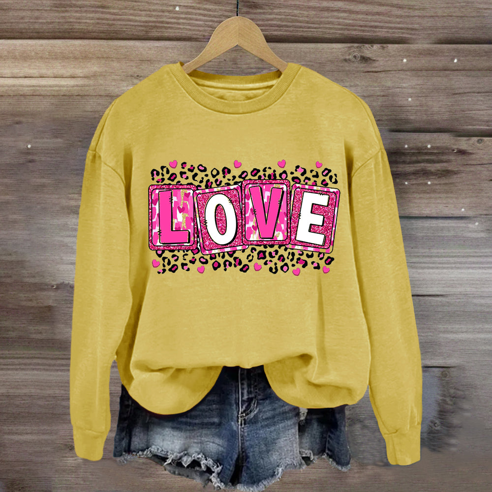 Pink Leopard Love Sweatshirt