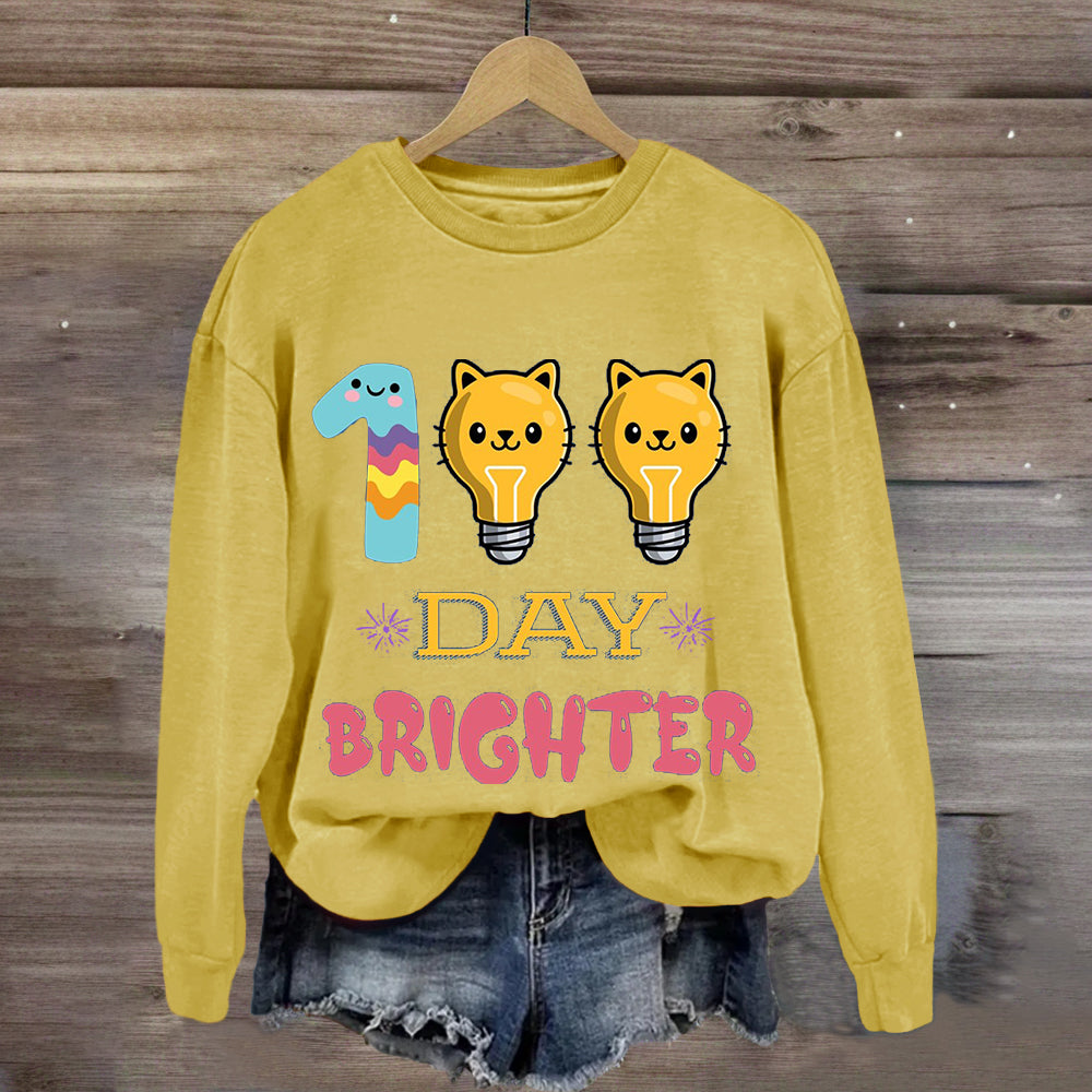 100 Days Brighter Cute Cat Sweatshirt