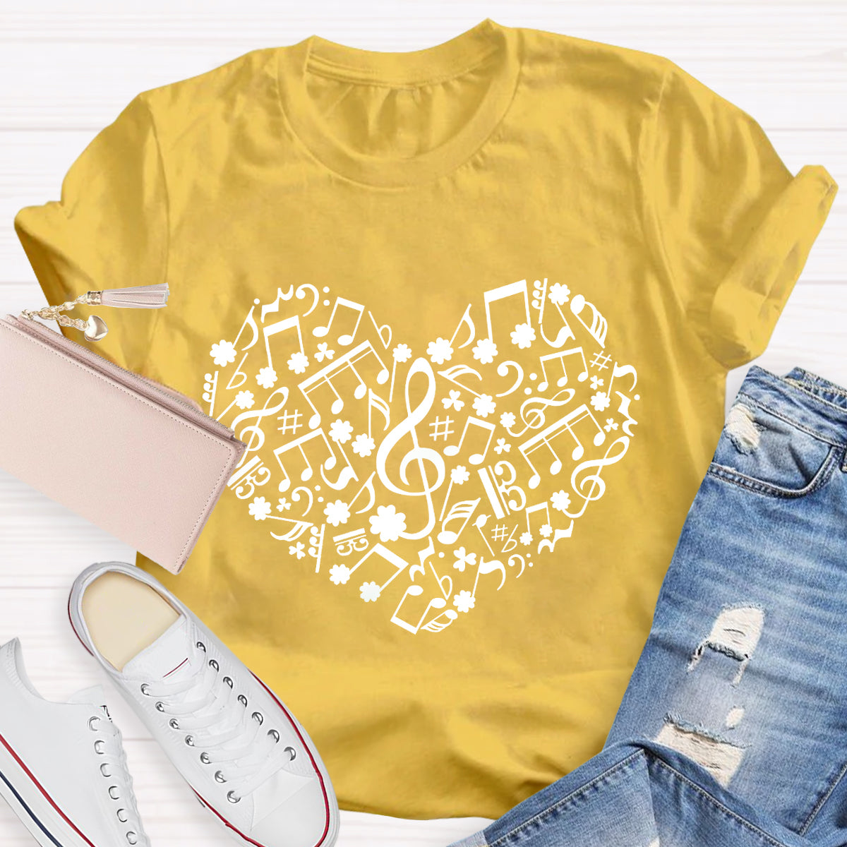 Love Music Notes Shamrock T-Shirt