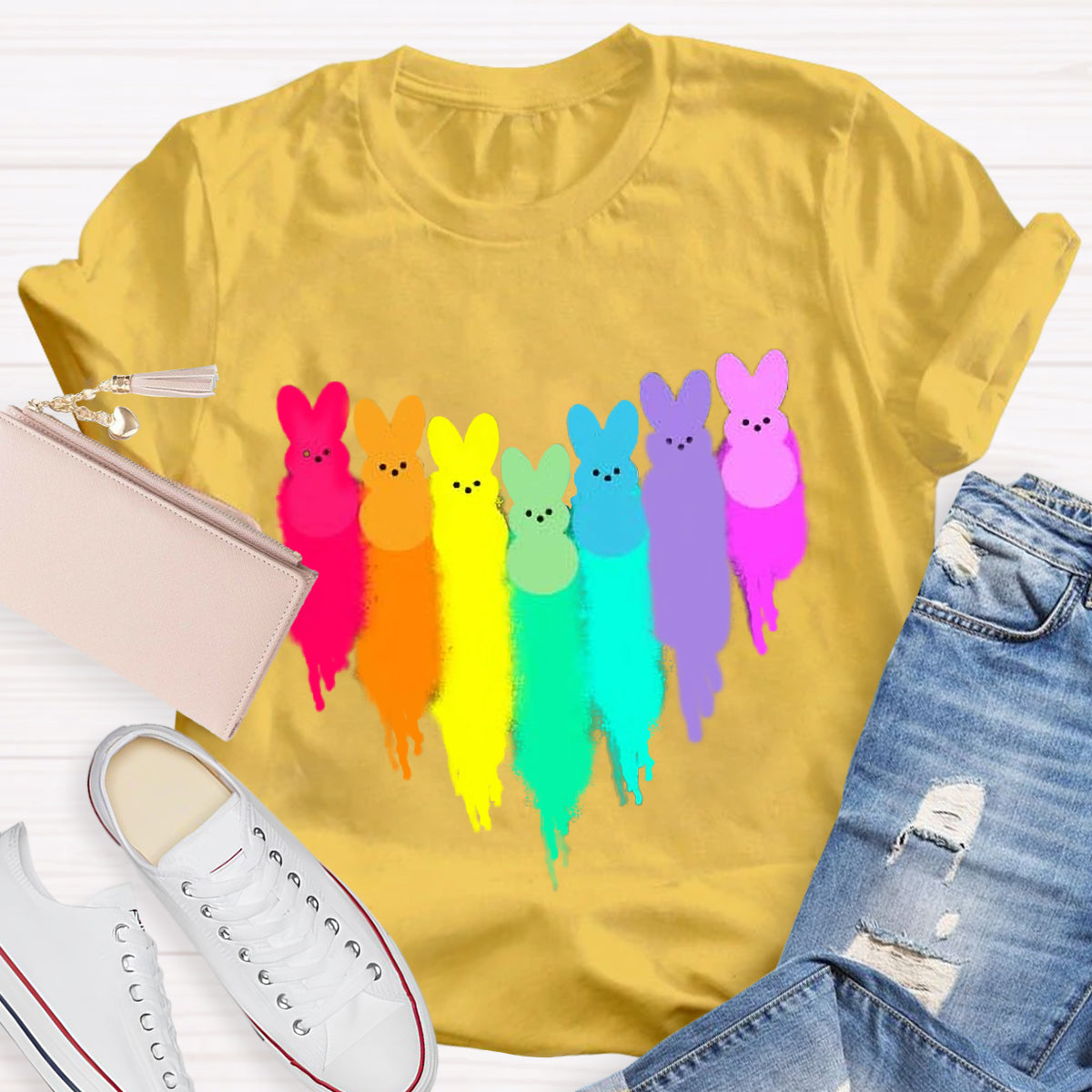 Colorful Easter Peeps Heart T-Shirt