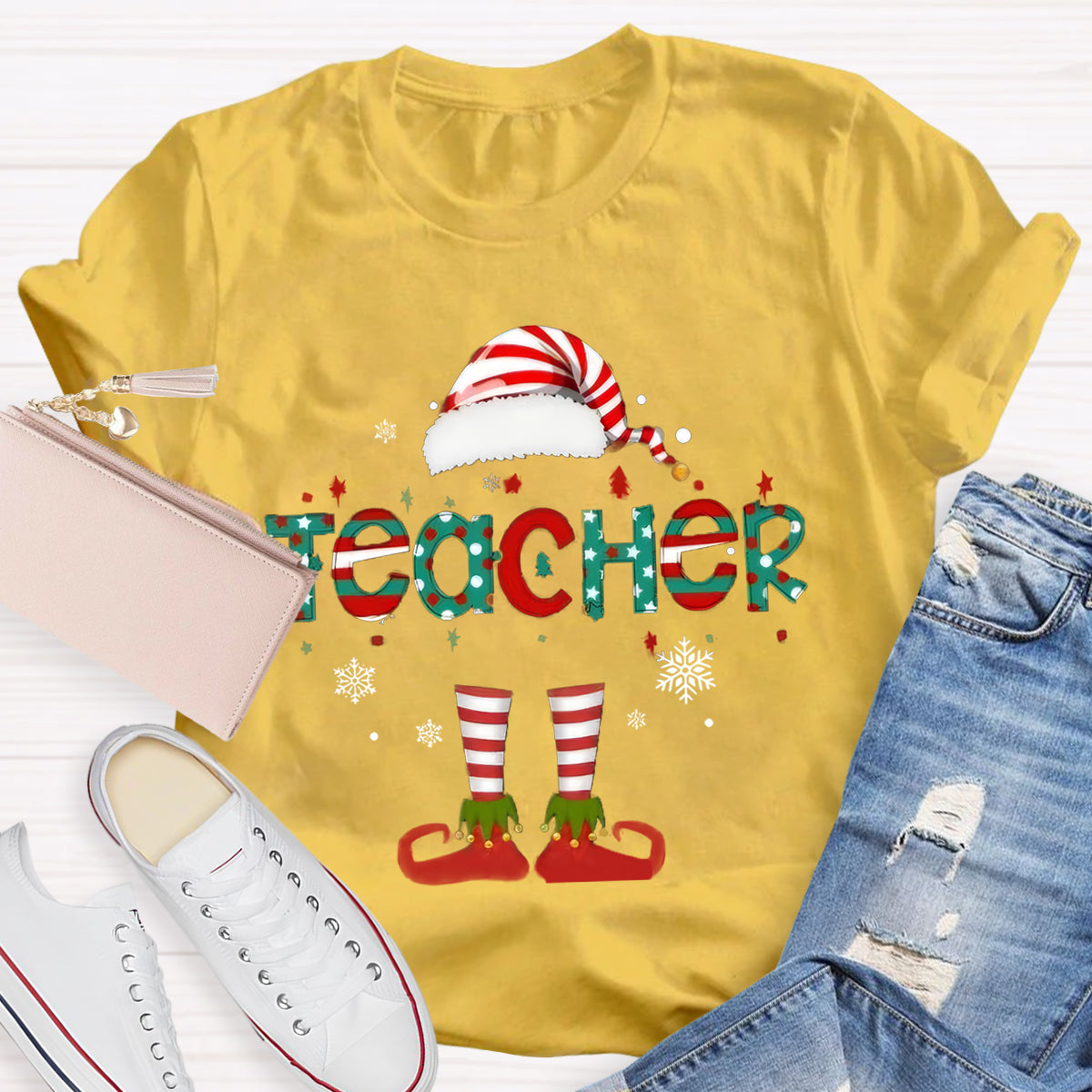 Christmas Teacher Elf T-Shirt