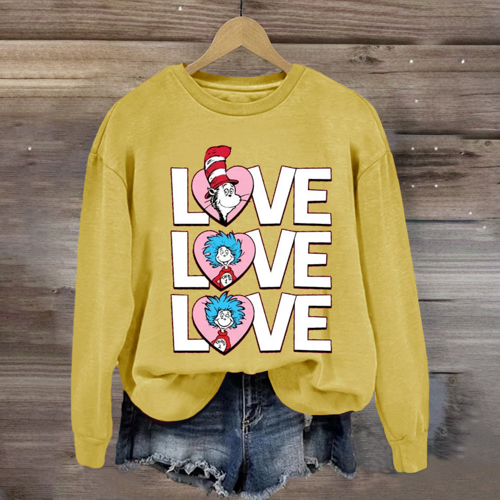 Valentine's Day With Pink Heart Sweatshirt