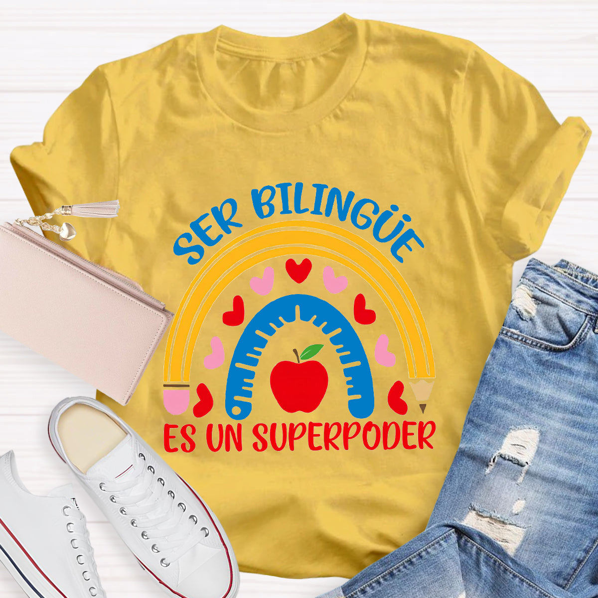 Ser Bilingue Es Un Super Poder Spanish Teacher T-Shirt