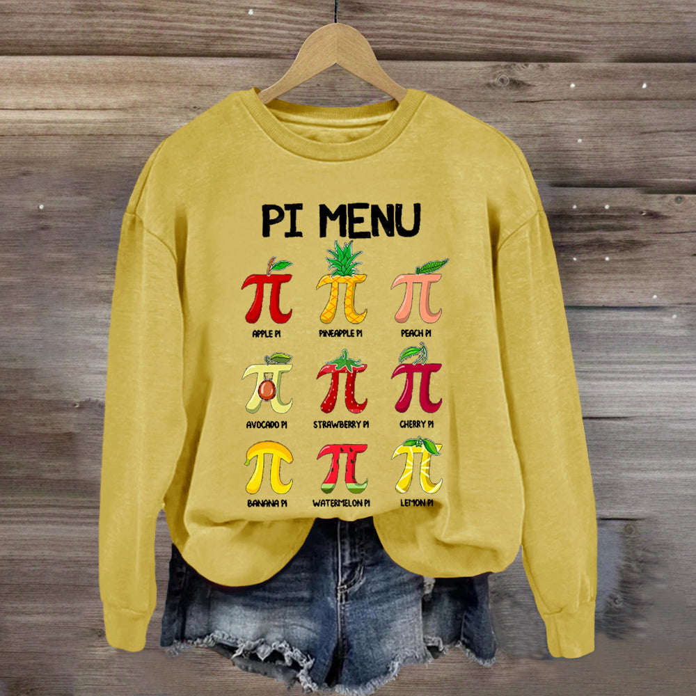 Pi Menu Happy Pi Day Sweatshirt