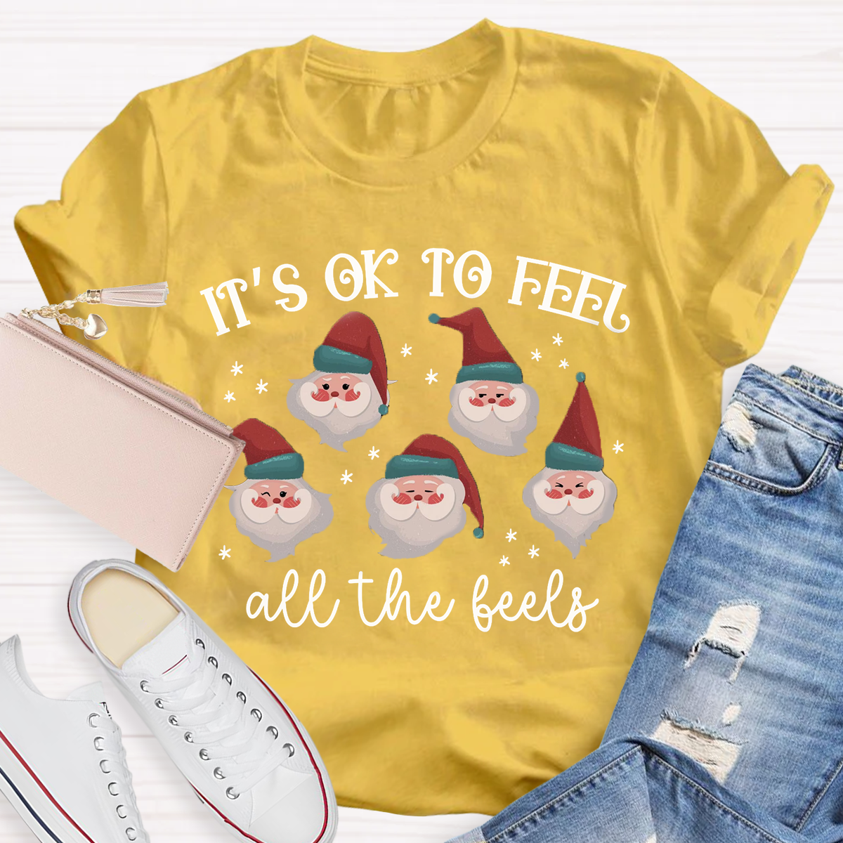 It's Like To Feel Feel All The Feels Santa Claus T-Shirt