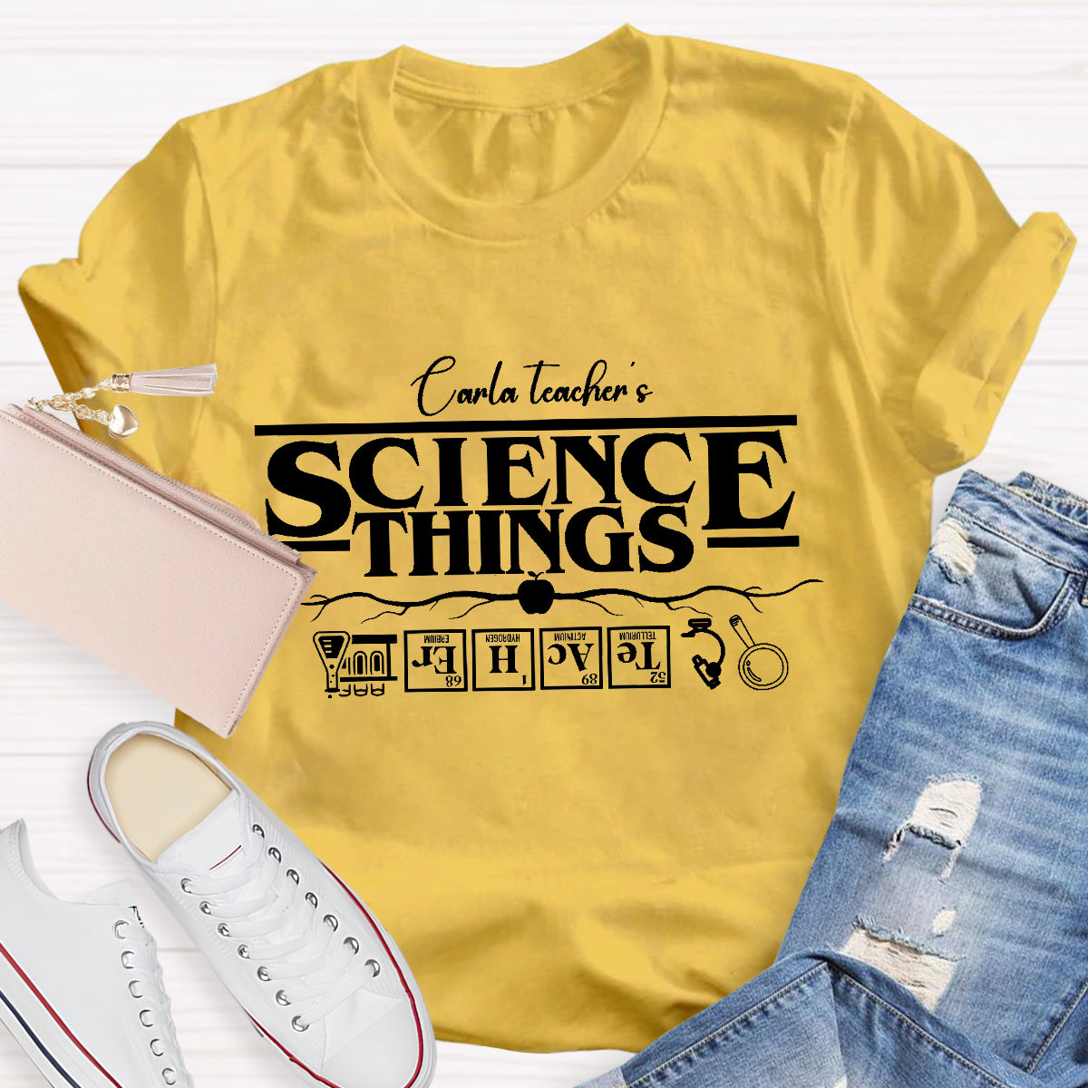 Personalized Name Teacher 's Science Things T-Shirt