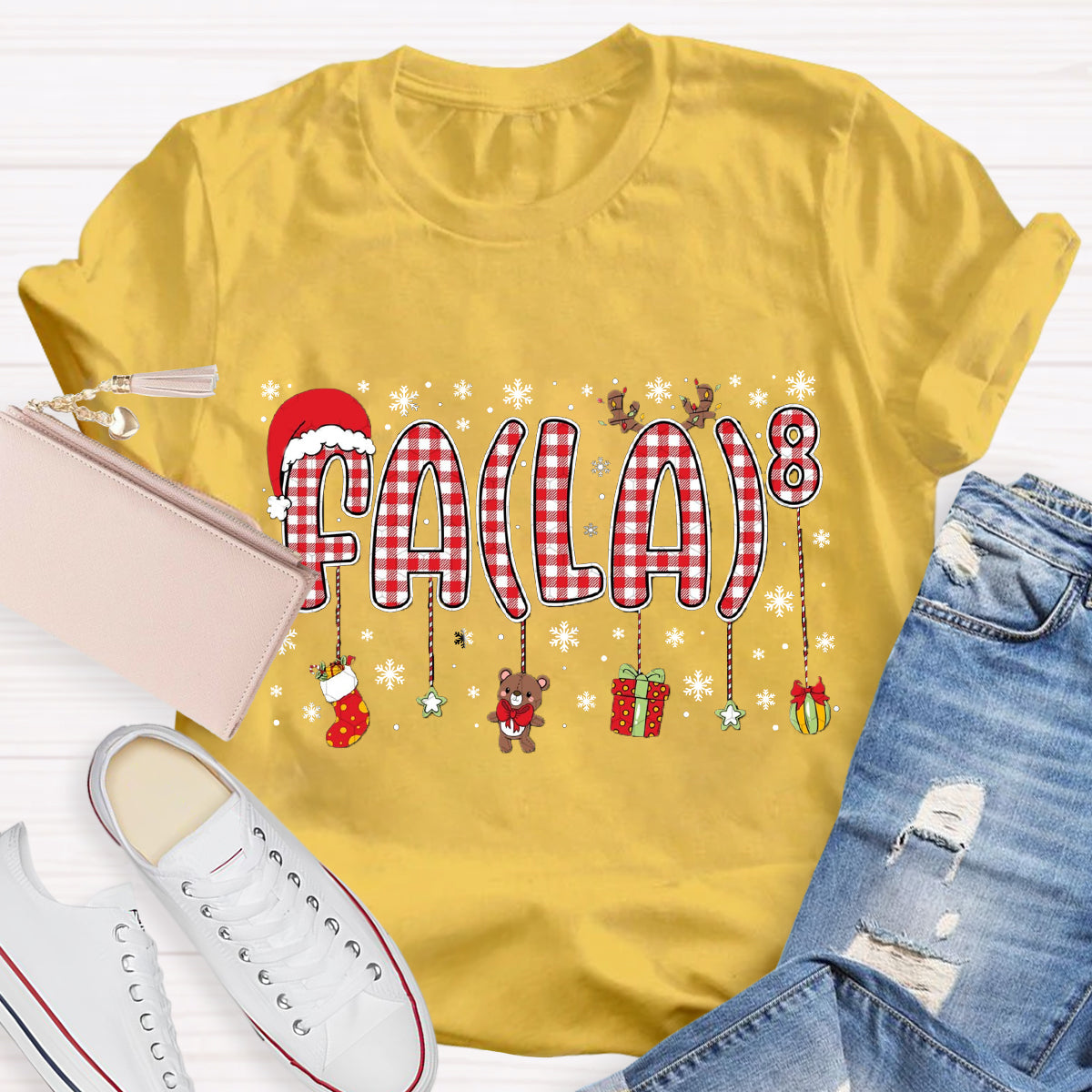 Fala Fun Numbers Christmas Teacher T-Shirt