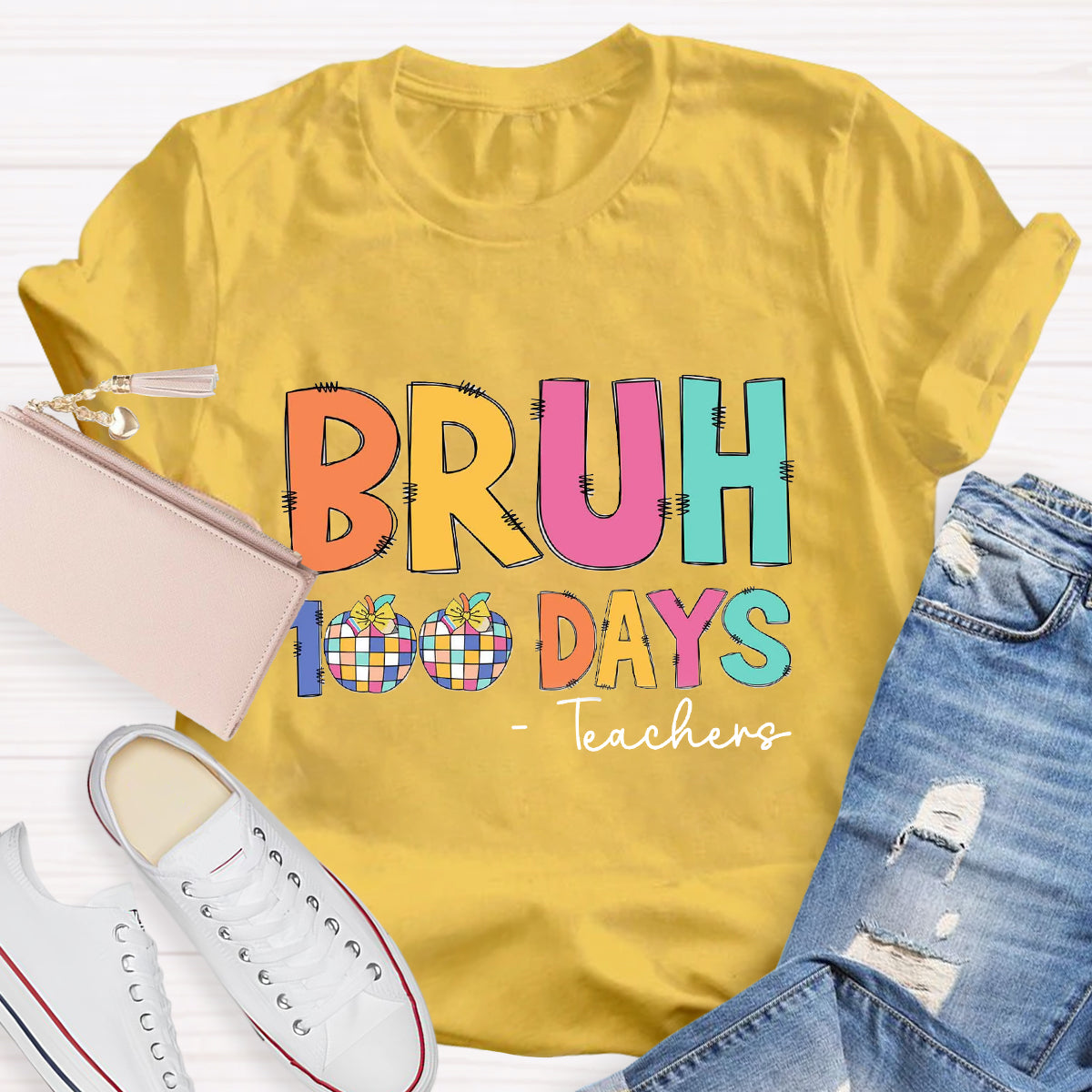 Personalized Text Bruh 100 Days T-shirt