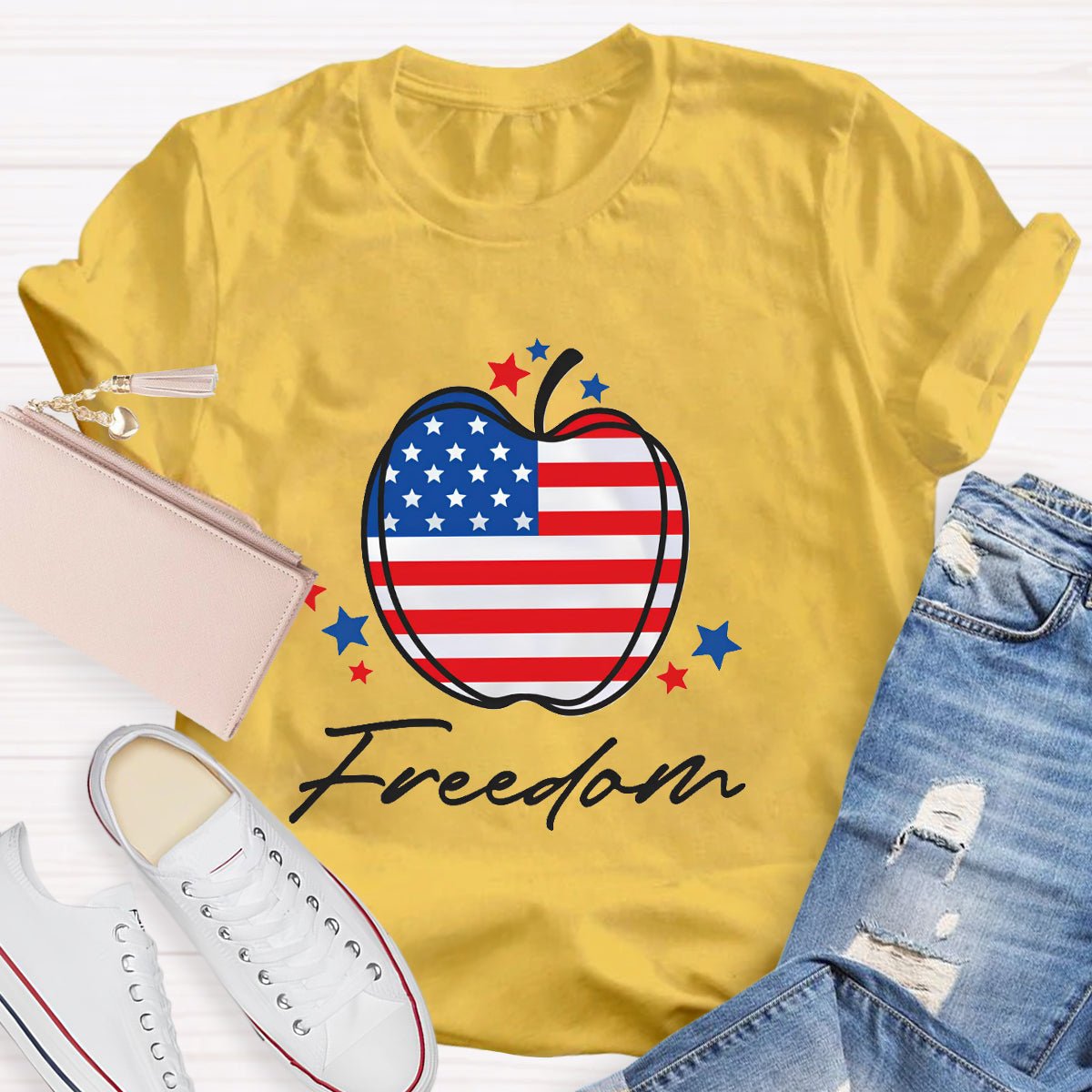 Freedom Apple Teacher T-Shirt