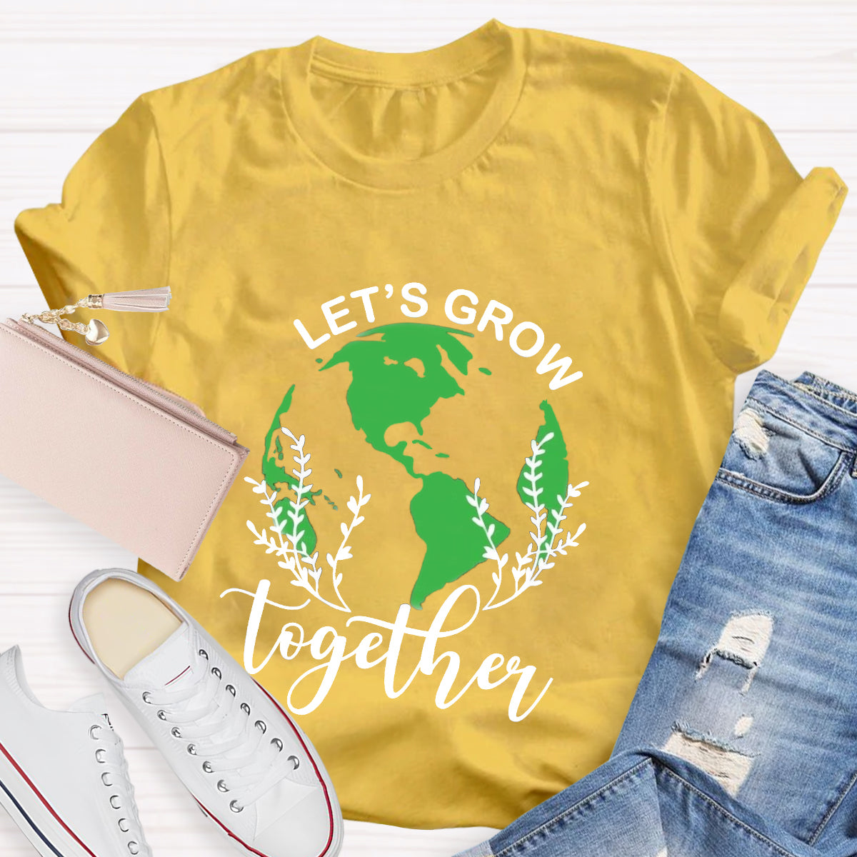 Let's Grow Together Green Earth T-Shirt