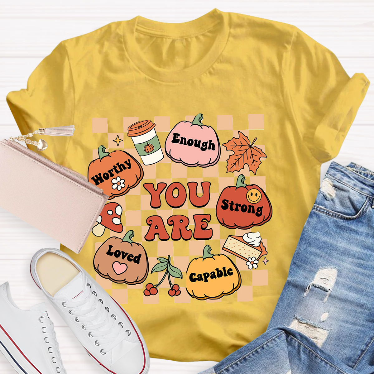 Autumn Thanksgiving Teacher Aide Pumpkin You Are Loved T-Shirt