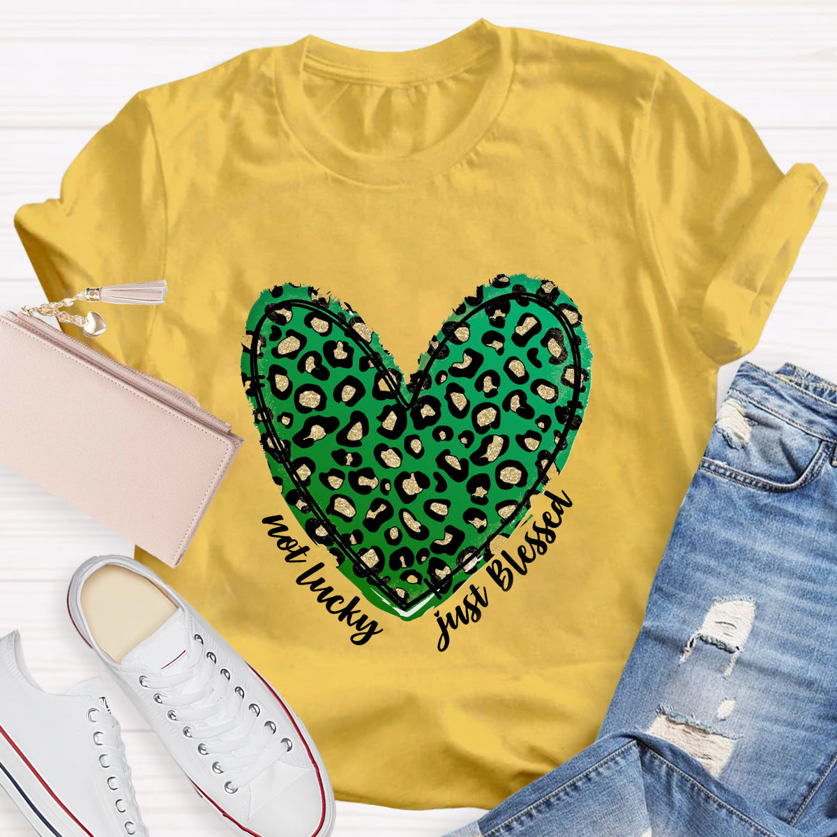 Not Lucky Just Blessed St Patrick Heart T-Shirt