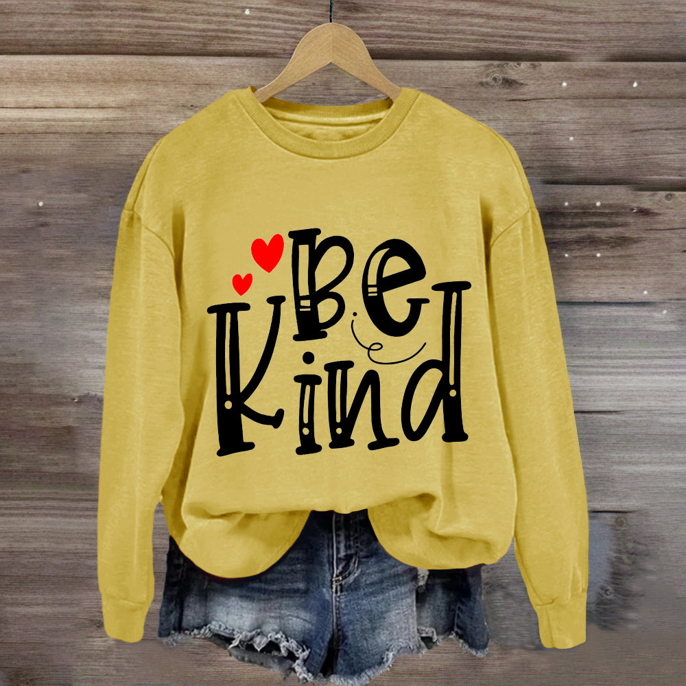 Be Kind Red Heart Teacher Sweatshirt