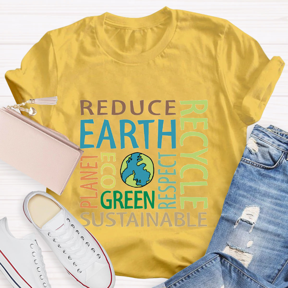 Reduce Recycle Respect Planet Earth Day T-Shirt