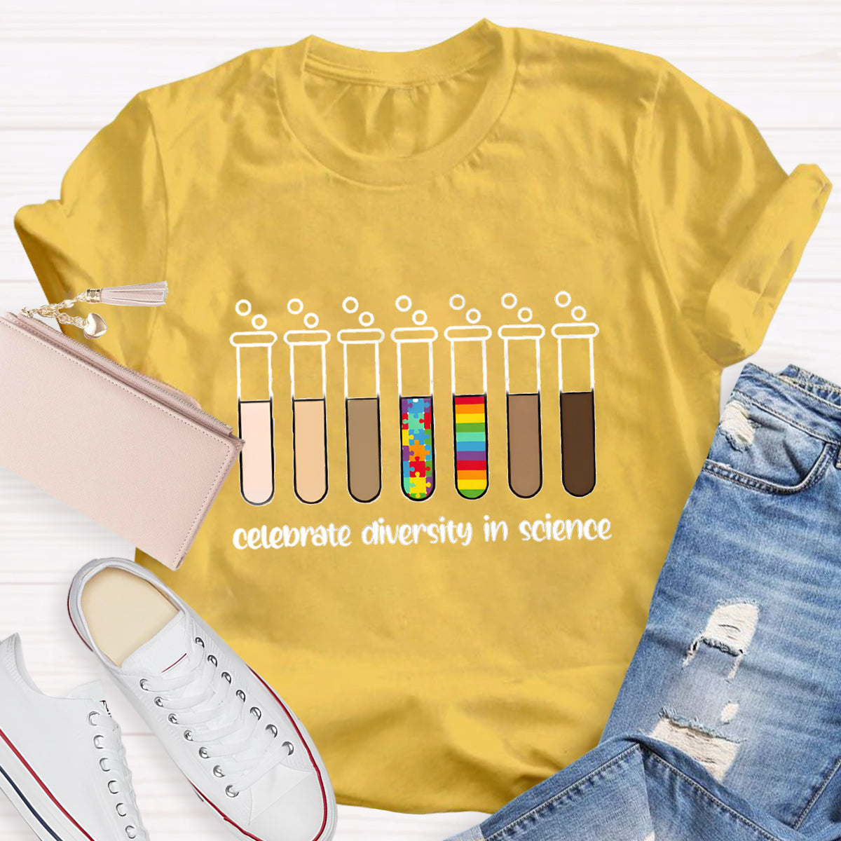 Celebrate Diversity In Science Teacher T-Shirt