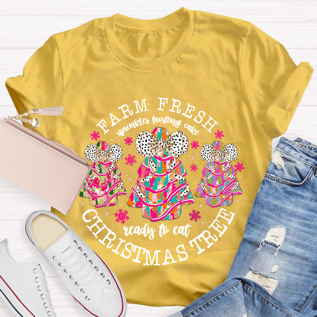 Farm Fresh Christmas Tree Spirals Frosting Cake Ready To Eat T-Shirt