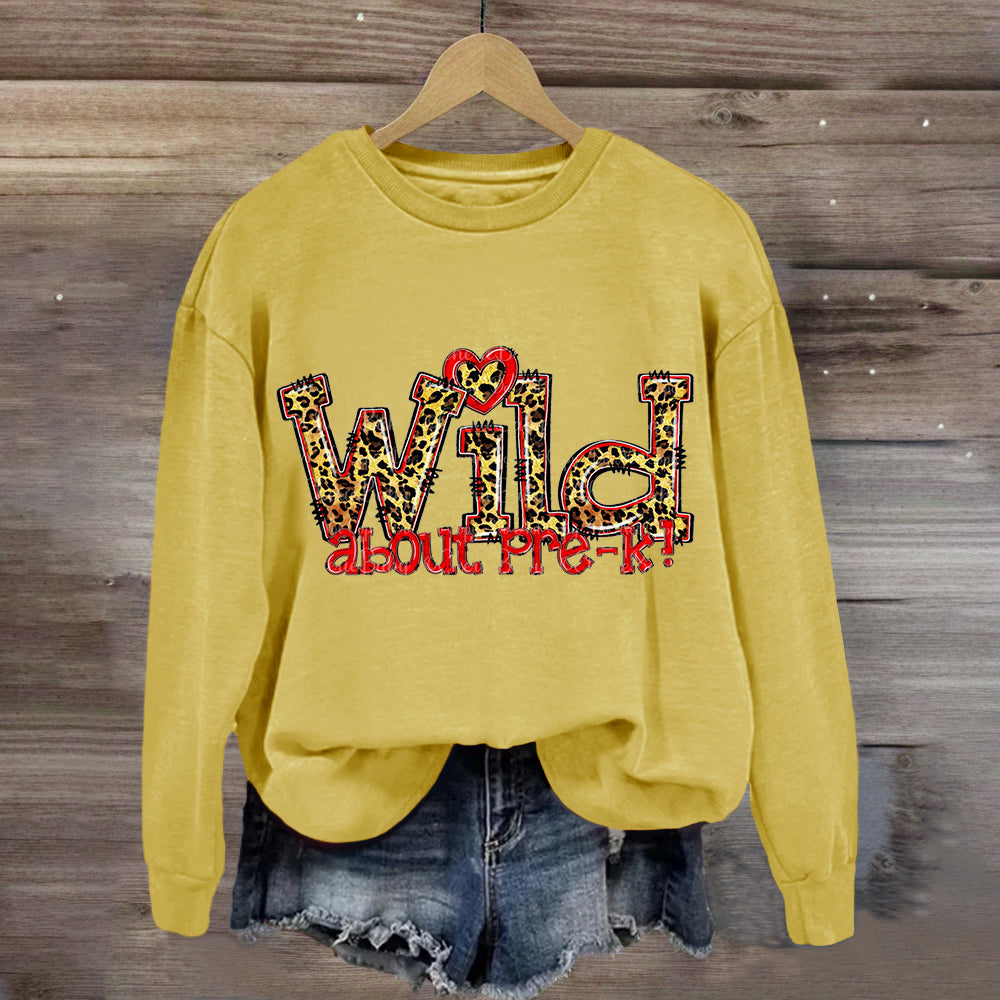 Wild About Pre-K Red Heart Sweatshirt