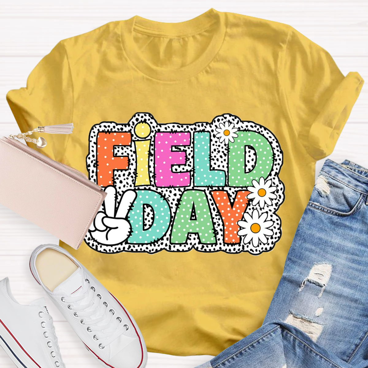 Field Day Dots Teacher T-Shirt