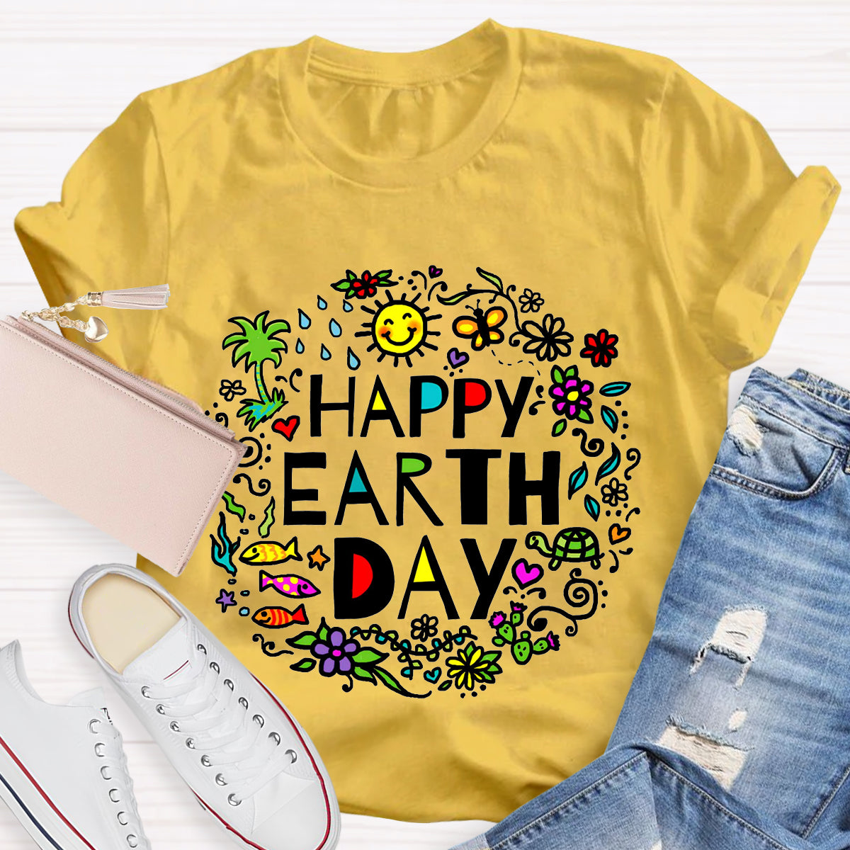 Happy Earth Day Floral T-Shirt