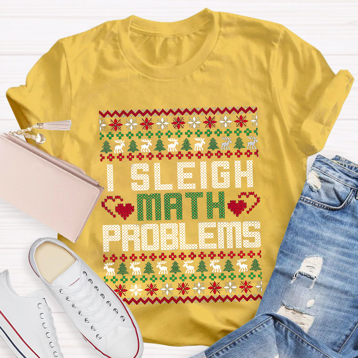 I Sleigh Math Problems Teacher T-Shirt