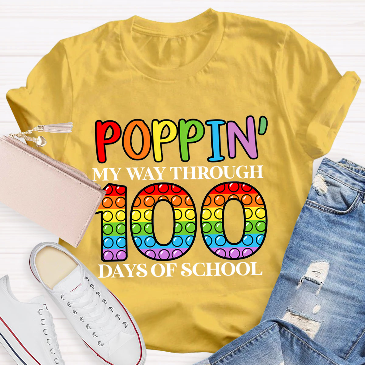 Poppin' My Way Through 100 Days Of School T-Shirt