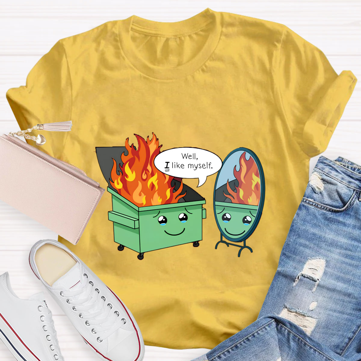 Self Love Funny Dumpster Fire T-Shirt