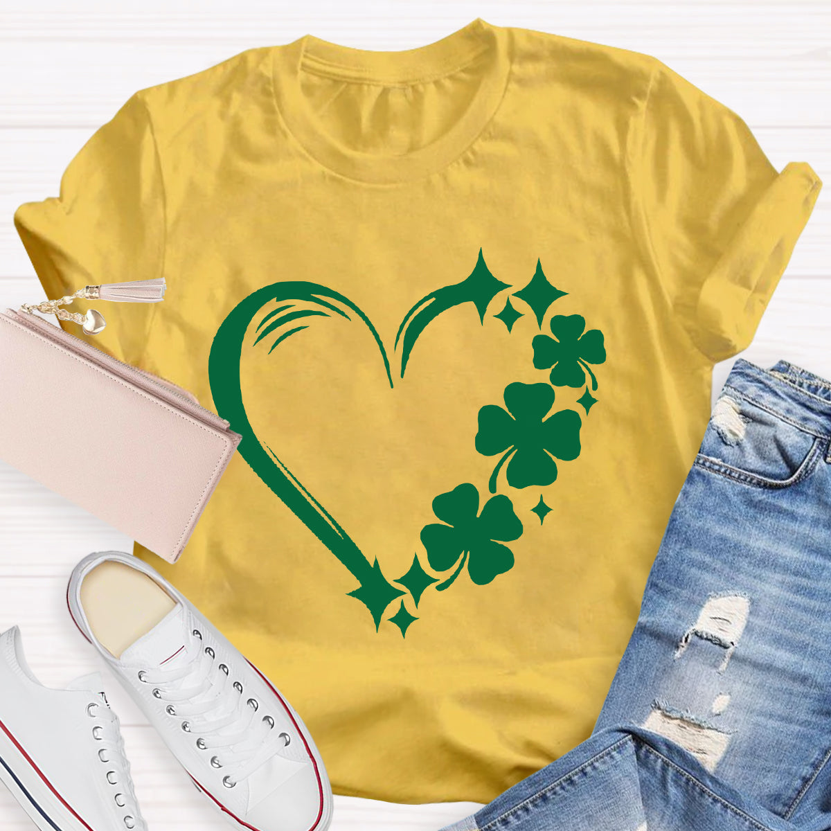 Shamrock Clover Heart T-Shirt