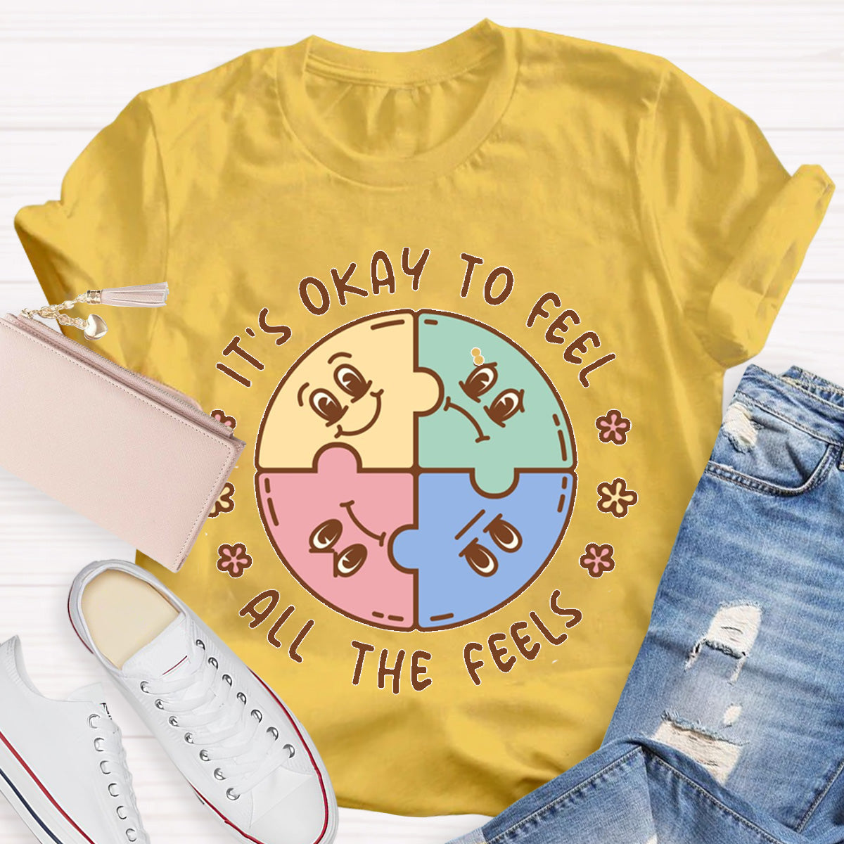 It's Okay To Feel All The Feels ABA Therapist Teacher T-Shirt