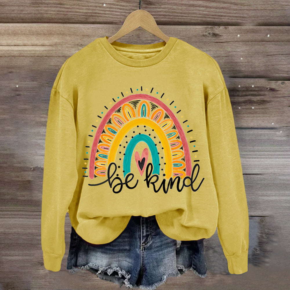 Be Kind Rainbow Heart Sweatshirt