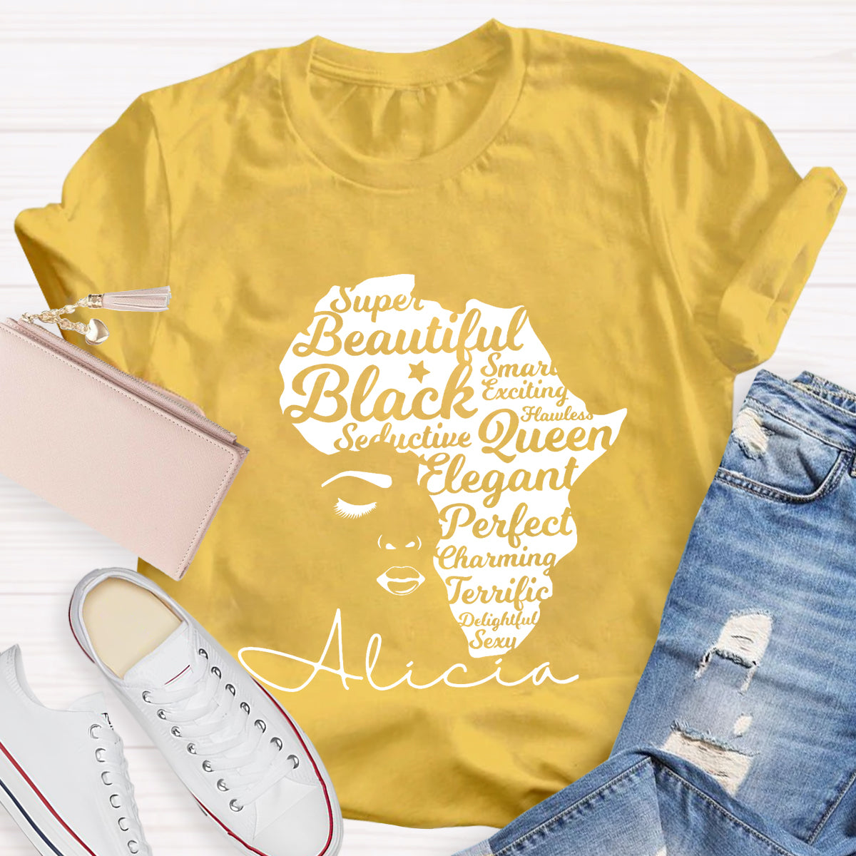 Personalized Name Beautiful Queen T-Shirt