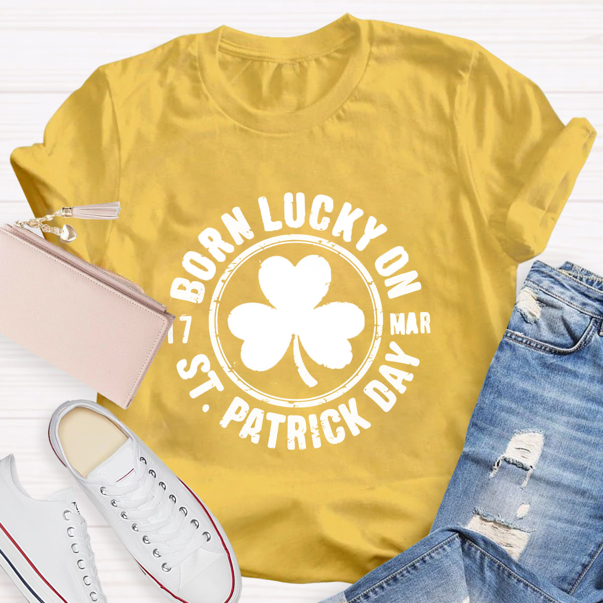 Born Lucky On 3.17 St. Patrick Day T-Shirt