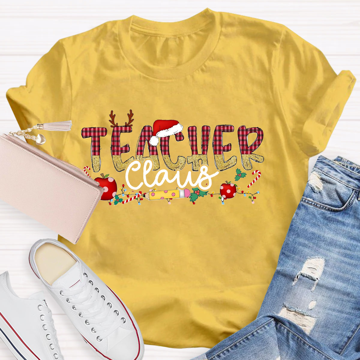 Teacher Claus Santa Hat T-Shirt