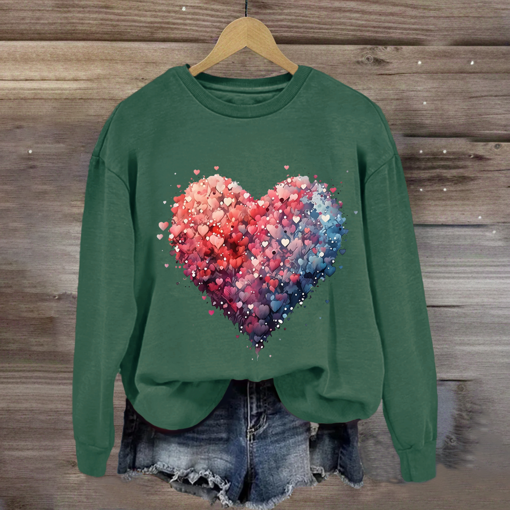 Valentine's Day Beautiful Watercolor Heart Sweatshirt