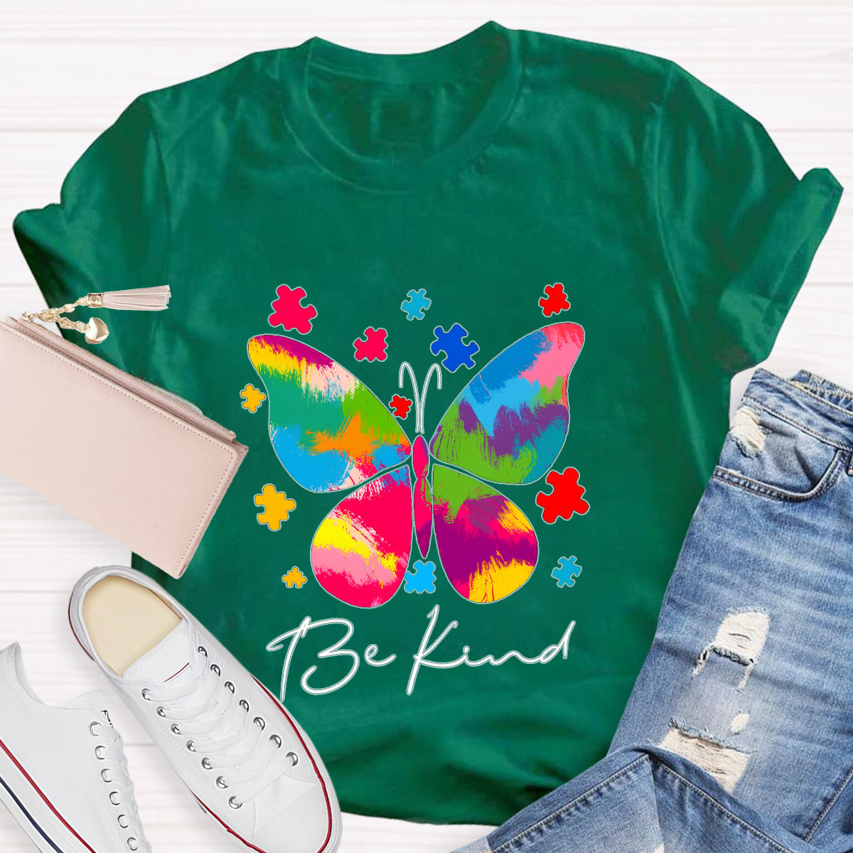 Be Kind Butterfly Teacher T-Shirt