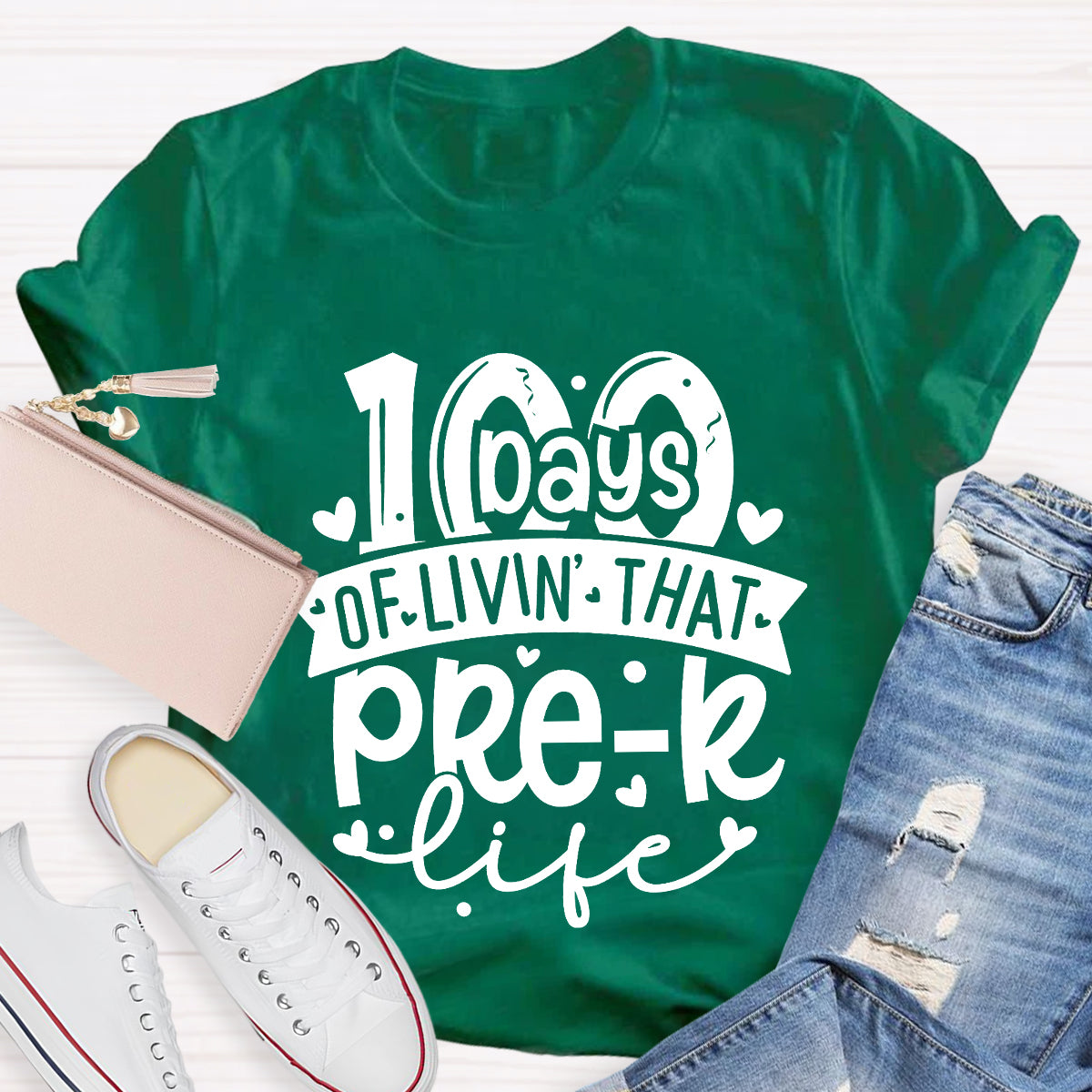 Personalized Grade 100 Days Of Livin' That Pre-K Life T-Shirt