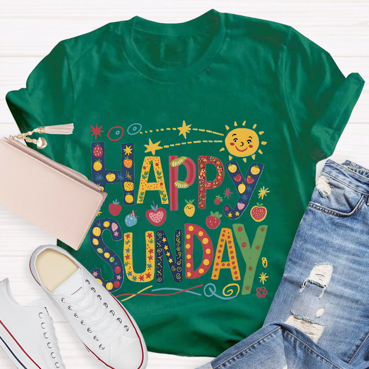 Happy Sunday Floral T-Shirt