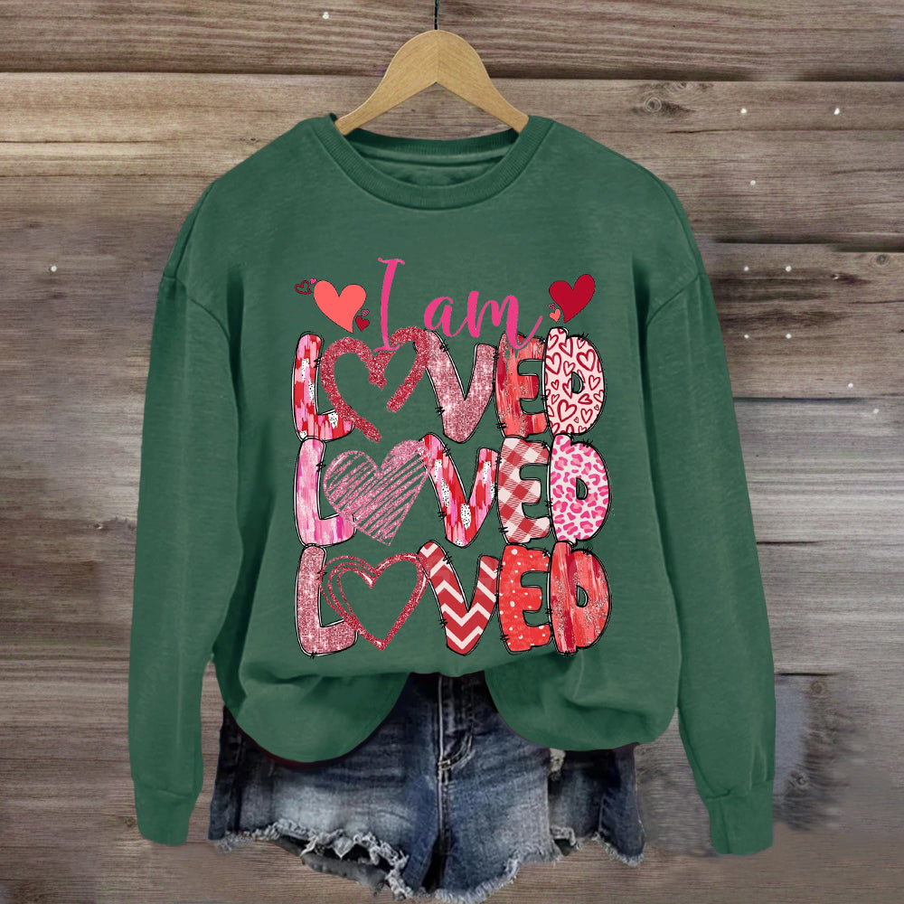 I am Loved Pink Heart Sweatshirt