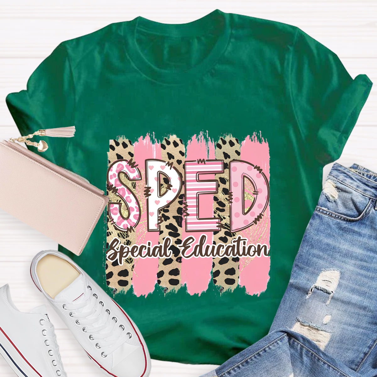 Pink Leopard SPED Special Education T-Shirt