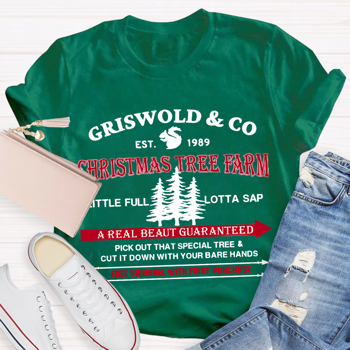 Griswold Co Christmas Tree Farm Teacher T-Shirt