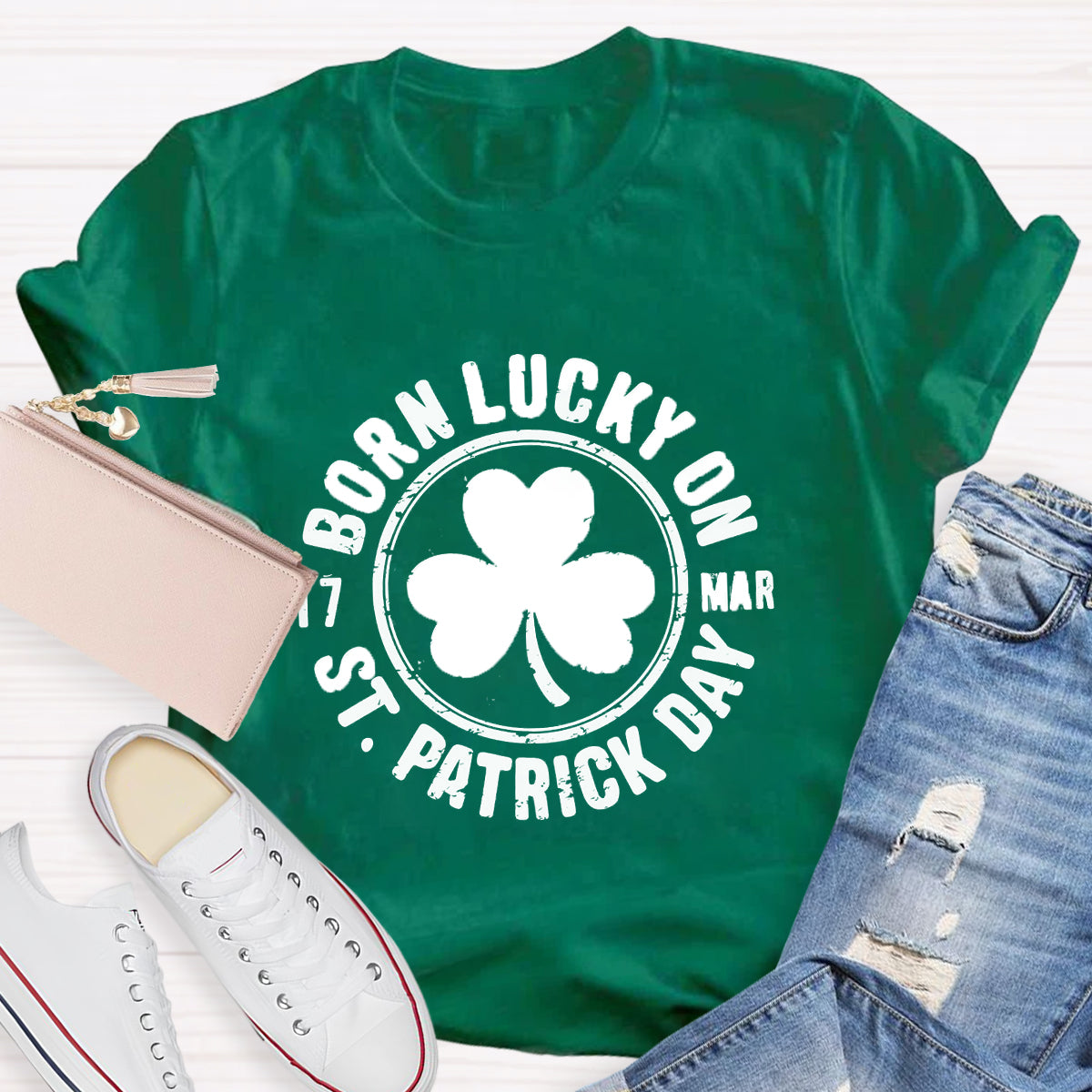 Born Lucky On 3.17 St. Patrick Day T-Shirt